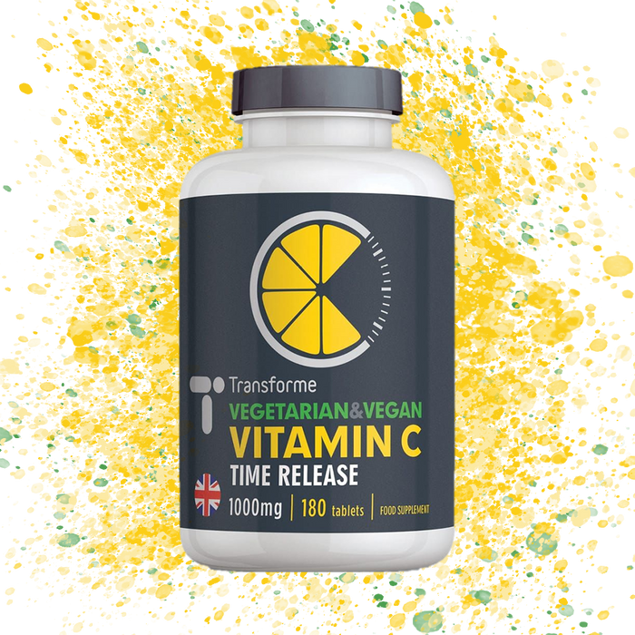 Vitamin C 1000mg Time Release Tablets with Bioflavonoids and Rose Hips for Skin, Bones & Cartilage
