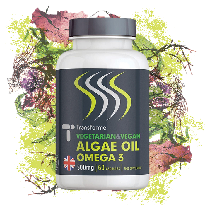 Algae Oil Omega 3 Capsules 500mg, Vegetarian & Vegan Fish Free Omega 3 Fatty Acid