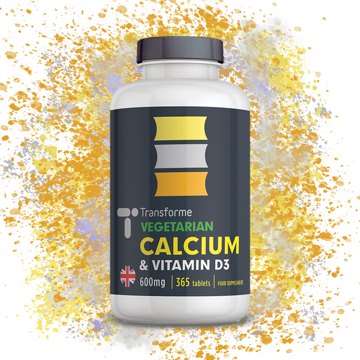 Calcium 600mg & Vitamin D3 Vegetarian Tablets for Bones, Teeth and Muscle Function
