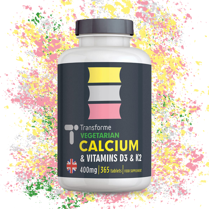 Calcium Vitamin D3 and Vitamin K2 Tablets for Bones, Teeth, Muscle Function and Immune System