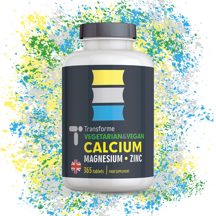 Calcium Magnesium and Zinc Tablets for Bones, Skin, Hair, Nails, Immune System and Muscle Function, Vegetarian & Vegan