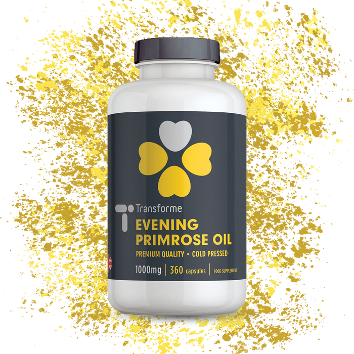 Evening Primrose Oil Capsules 1000mg, Omega 6 Cold Pressed, High Strength GLA