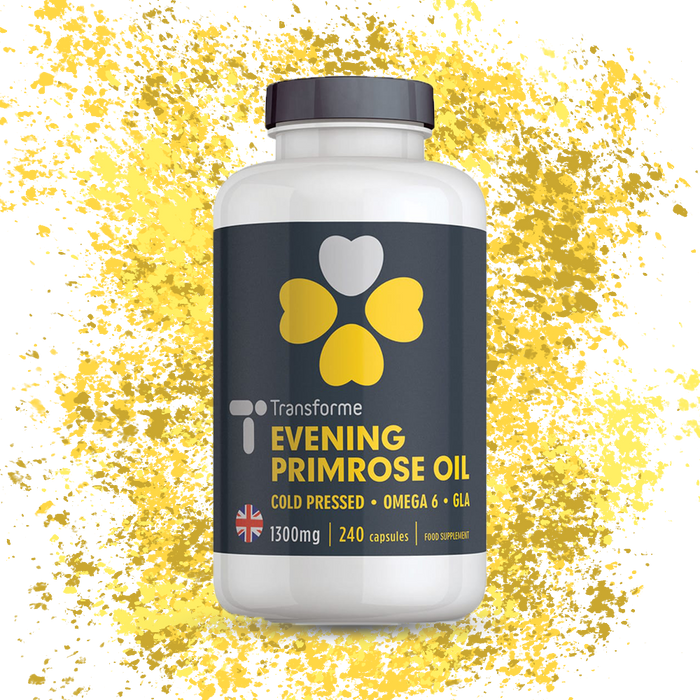 Evening Primrose Oil 1300mg Capsules, Cold Pressed Omega 6, GLA & LA High Strength Softgels