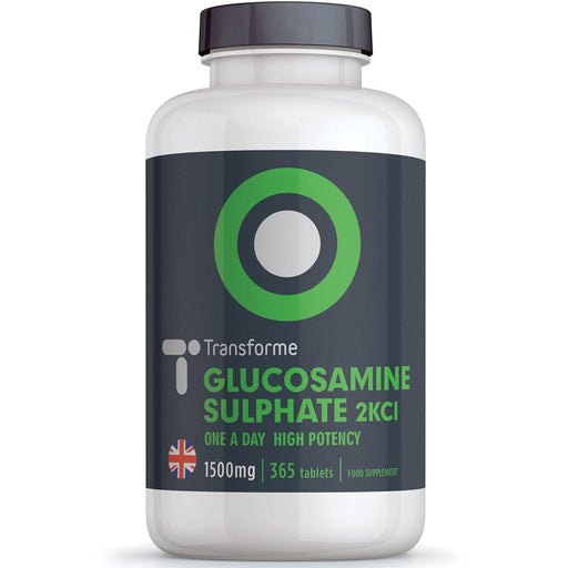 Transforme Glucosamine Sulphate 1500mg Vegetarian & Vegan High Strength Coated & Breakable Tablets, 365 tablet bottle