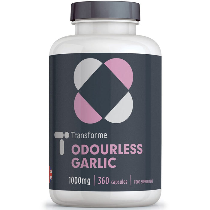 Transforme Odourless Garlic 1000mg capsules supplement, 360 high strength softgels bottle