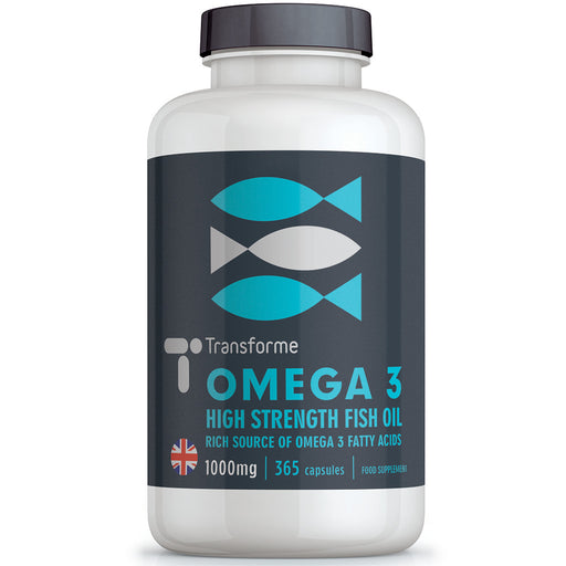 Omega 3 fish oil 1000mg capsules, high strength omega 3 fatty acid supplement, 90 180 365 high absorption softgels from Transforme