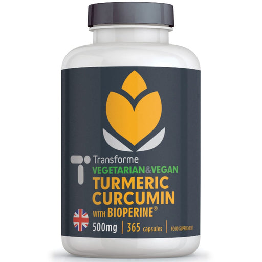 Turmeric Curcumin 500mg vegetarian & vegan capsules with BioPerine black pepper extract 365 bottle, from Transforme